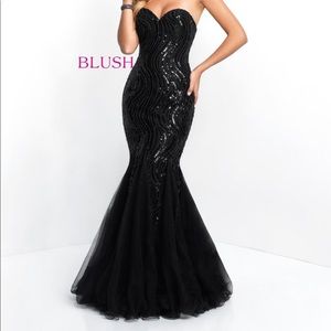 Elegant Black Sequin Prom Dress by Blush